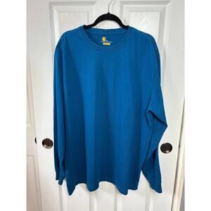Carhartt Men's Long Sleeve Shirt Blue Pullover Extra Large